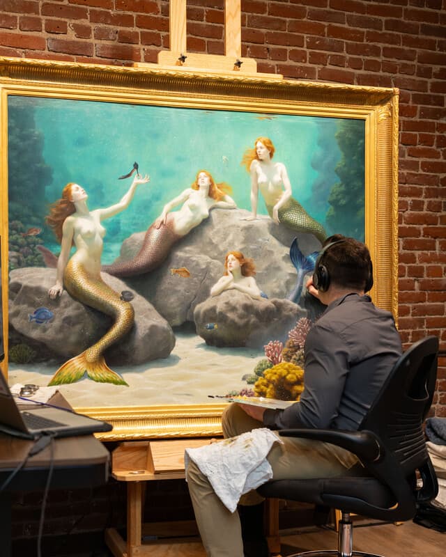 Allegory of Curiosity by Jackson Wrede will be among the featured paintings at Occidental Fine Arts this Thursday