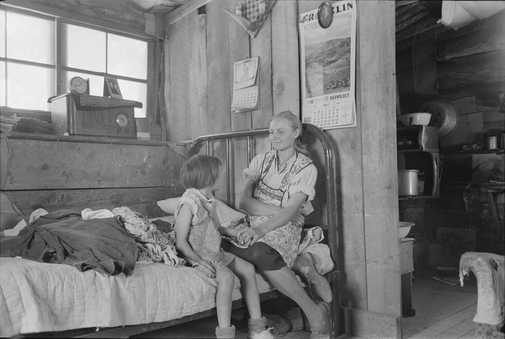 Woman and child listening to the radio, What is real